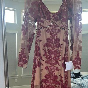 NWT For Love & Lemons Maxi Mesh Dress - Rare